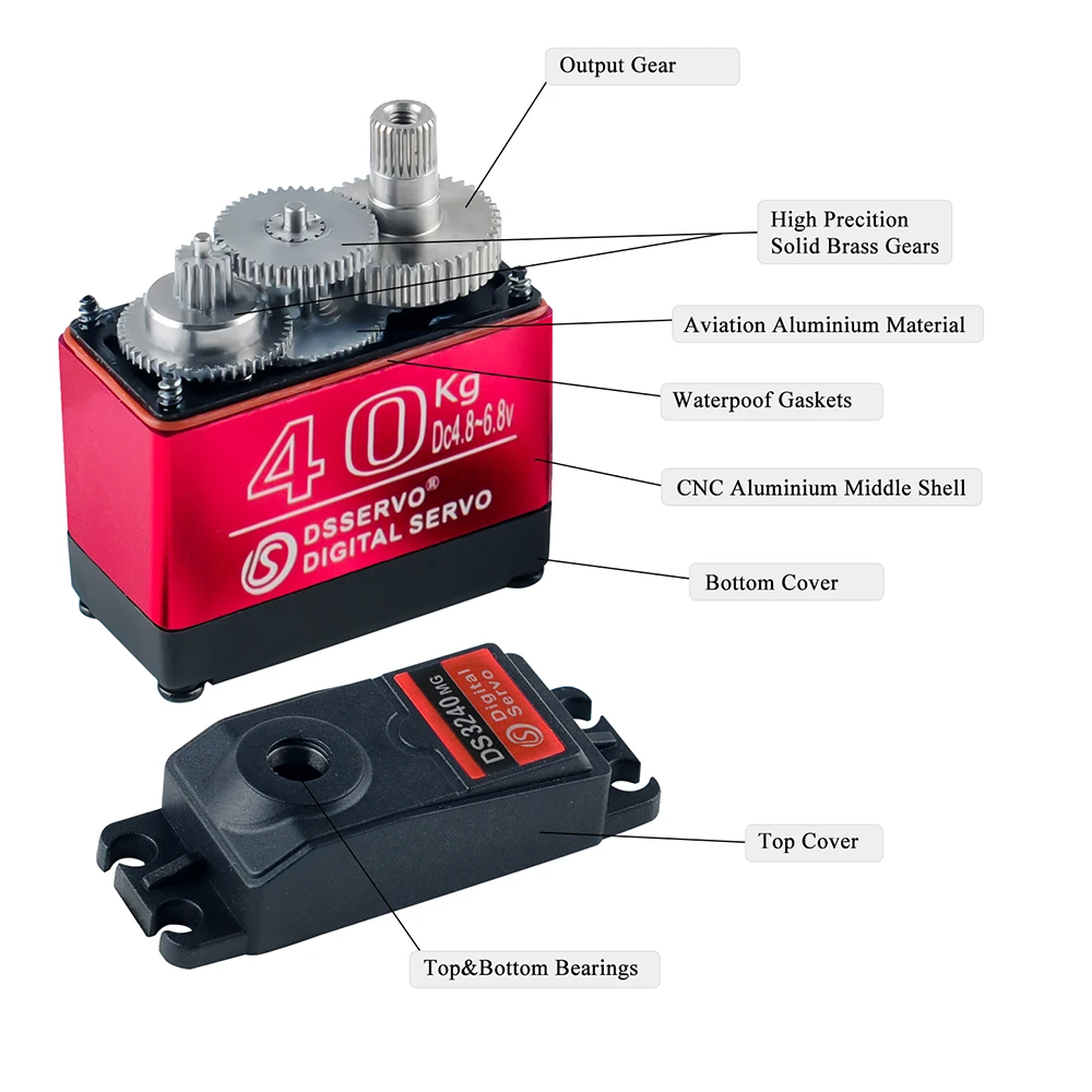 40KG Dsservo DS3240 Large Torq - Servo Metal Gear review and price