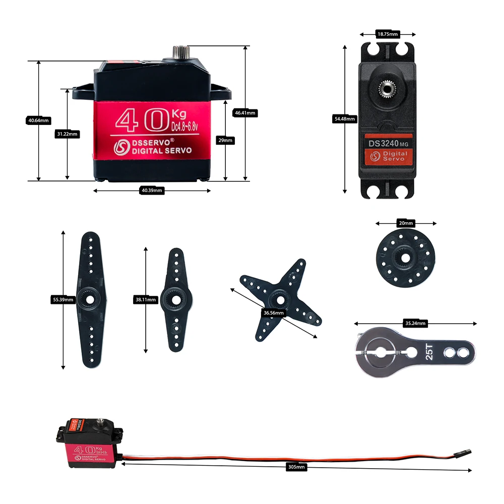 40KG Dsservo DS3240 Large Torq - Servo Metal Gear review and price