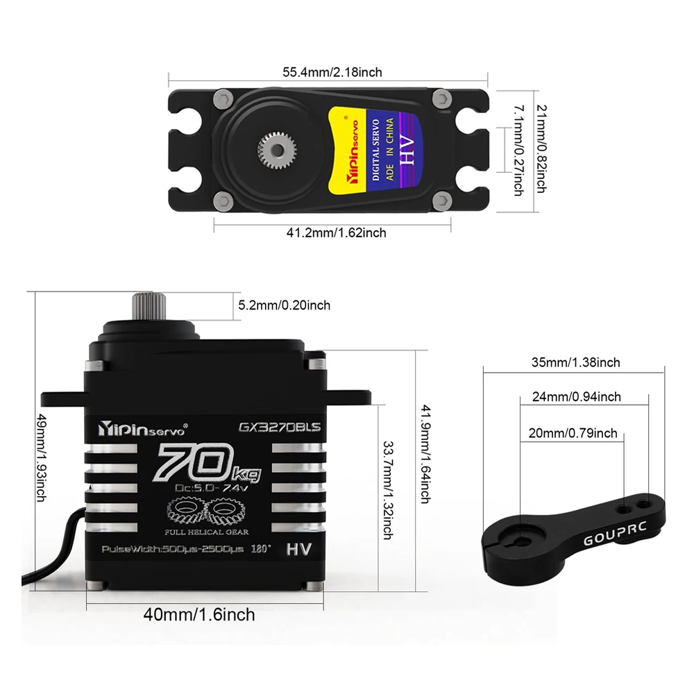 70KG 60KG 55KG Brushless Servo - Servo Metal Gear review and price