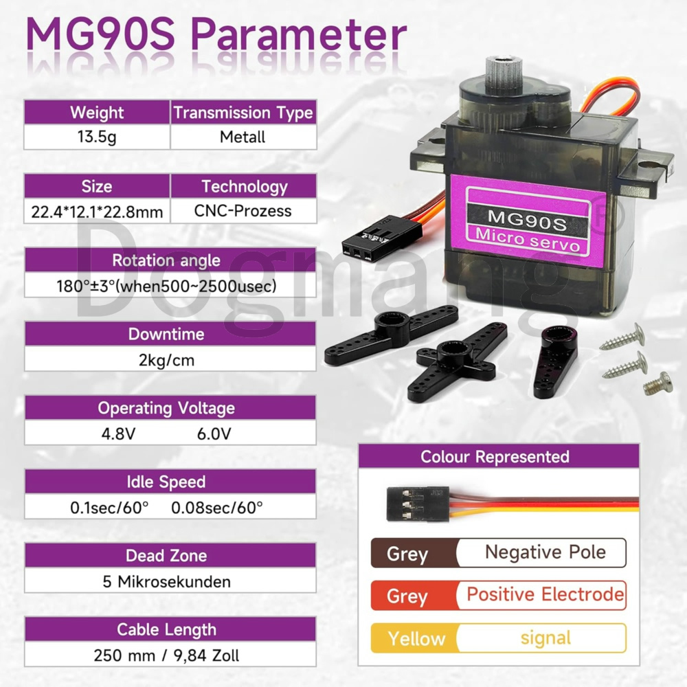 MG90S Servo 1/2/4/10/20/50 Pcs - Servo Metal Gear review and price